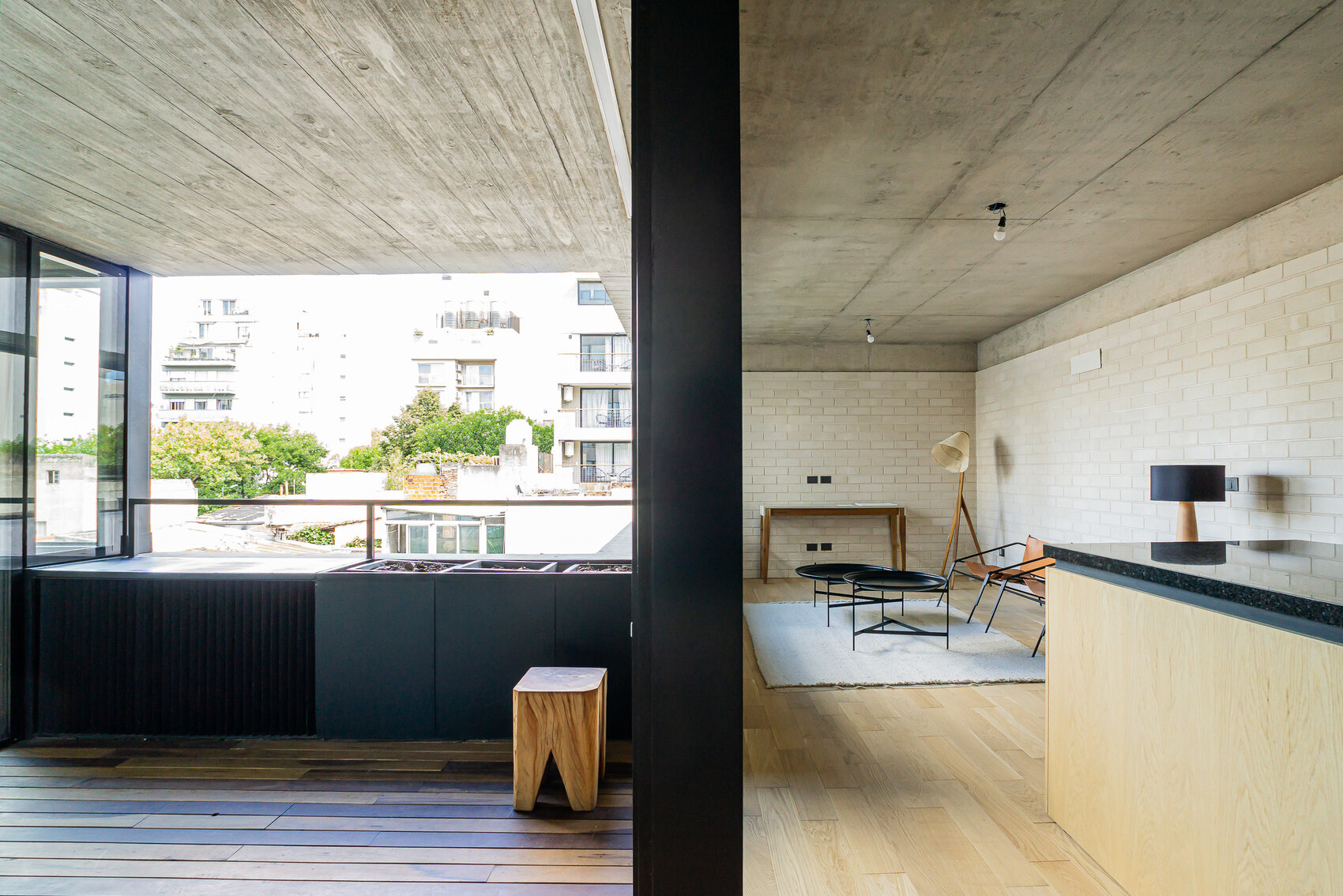 Cocina integrada abierta al living comedor
